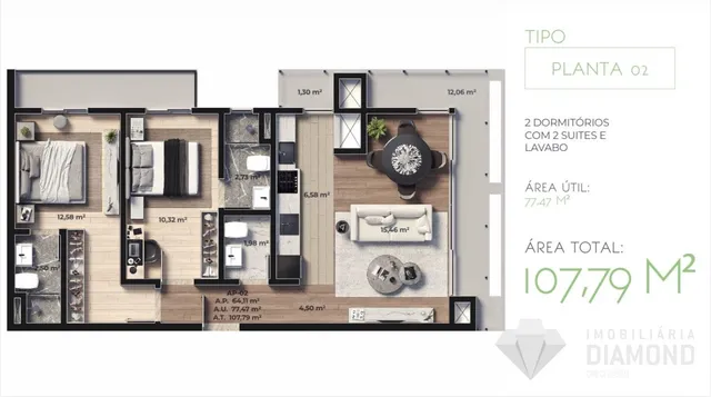 Apartamento com 2 dormitórios, foto 2