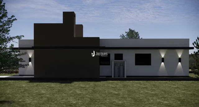 Fachada moderna de uma residência em Lajeado, Brasil.