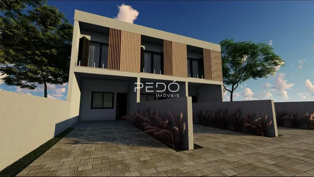 Fachada de uma residência moderna em Lajeado, Brasil.