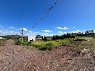 Vista aérea de uma área rural com vegetação e uma estrada de terra.