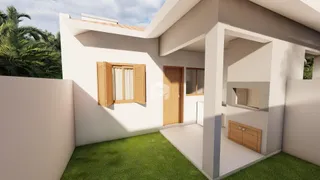 Fachada moderna de uma residência com paredes brancas e detalhes em madeira.