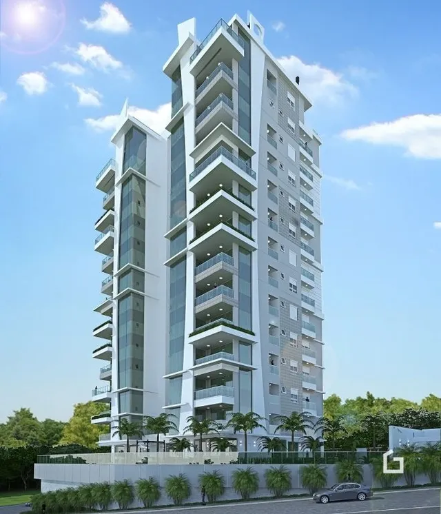 Fachada moderna de um edifício residencial em Lajeado.