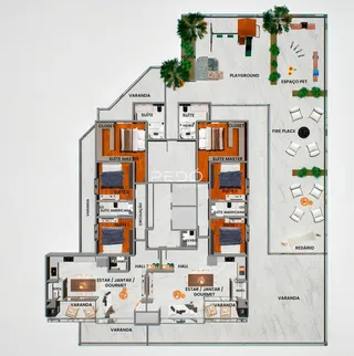 Planta baixa de uma residência em Lajeado, Brasil.