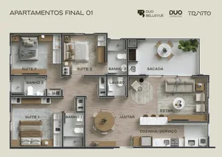 Apartamento com 3 dormitórios, foto 14