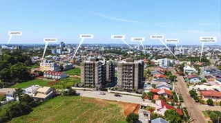 Vista aérea de uma área residencial em Lajeado, Brasil.