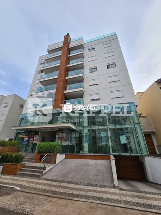Fachada moderna de um prédio residencial em Lajeado, Brasil.
