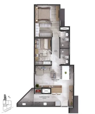 Apartamento com 2 dormitórios, foto 4