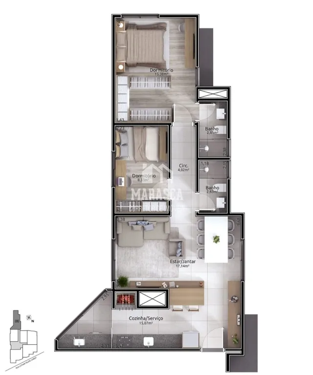 Apartamento com 2 dormitórios, foto 4