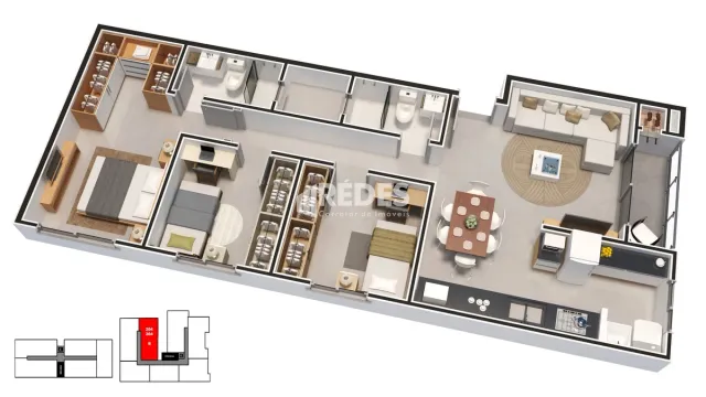 Apartamento com 3 dormitórios, foto 2