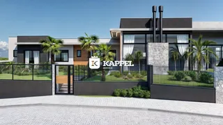 Fachada moderna de uma residência com paisagismo em Lajeado, Brasil.