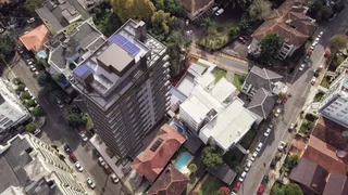 Vista aérea de um complexo de edifícios residenciais em Lajeado, Brasil.