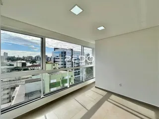 Vista da janela de uma sala de estar em Lajeado, Brasil.