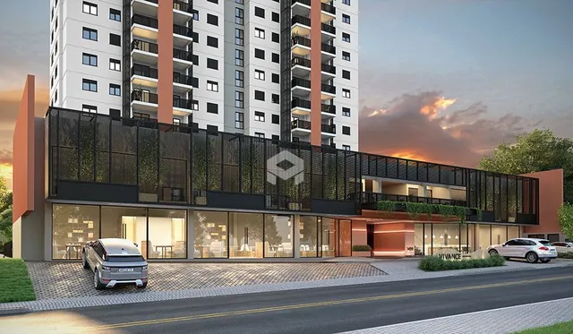 Fachada moderna de um edifício residencial em Lajeado, Brasil.