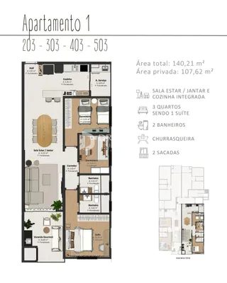 Apartamento com 3 dormitórios, foto 7