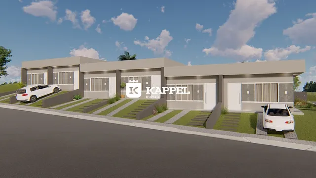 Fachada moderna de uma casa residencial em Lajeado, Brasil.