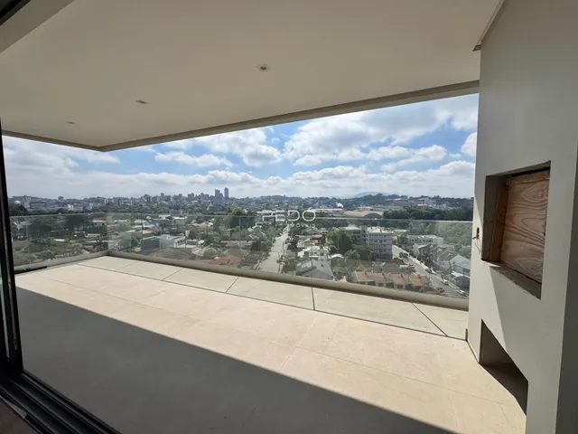 Vista panorâmica da cidade de Lajeado a partir de uma varanda.