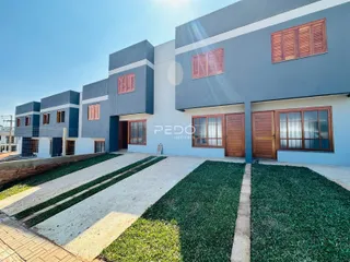 Fachada de uma residência moderna em Lajeado, Brasil.