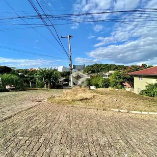 Vista externa de um terreno com vegetação e grama seca em Lajeado.