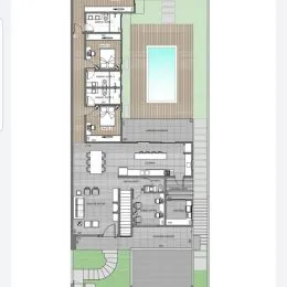 Planta baixa mostrando a disposição dos cômodos de uma residência.