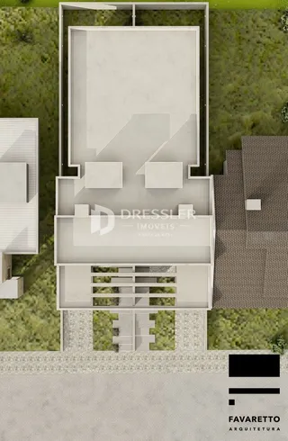 Renderização da fachada de uma residência em Lajeado, Brasil.