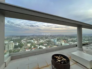 Vista panorâmica da cidade de Lajeado vista de uma varanda.