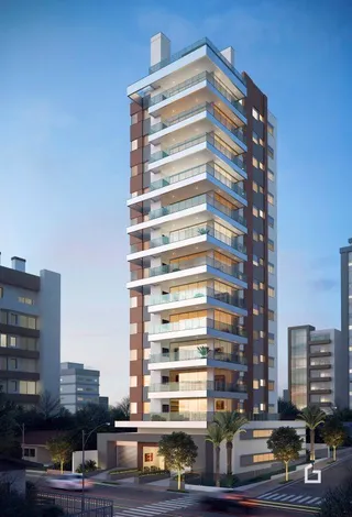 Fachada de um edifício residencial moderno em Lajeado, Brasil.