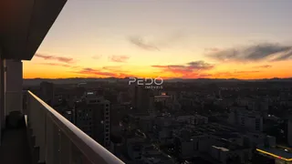 Vista panorâmica da cidade de Lajeado ao pôr do sol.