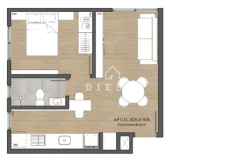 Apartamento com 1 dormitório, foto 4