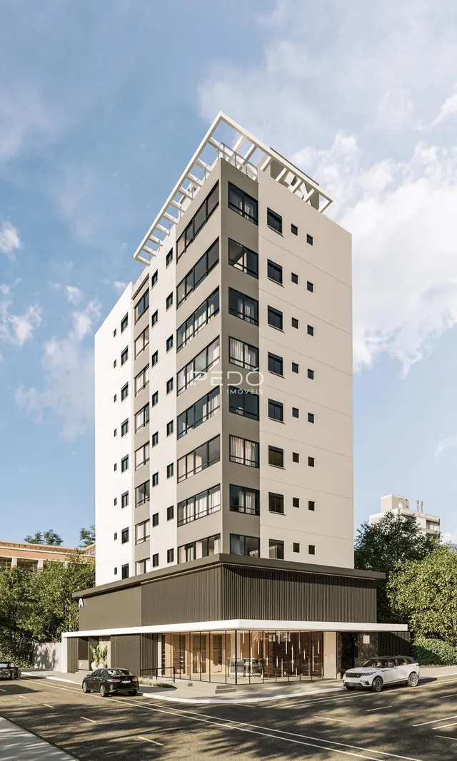Fachada de um prédio residencial moderno em Lajeado.
