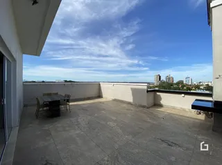 Vista da varanda externa de uma propriedade em Lajeado, Brasil.