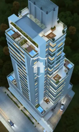Vista aérea de um edifício residencial em Lajeado, Brasil.