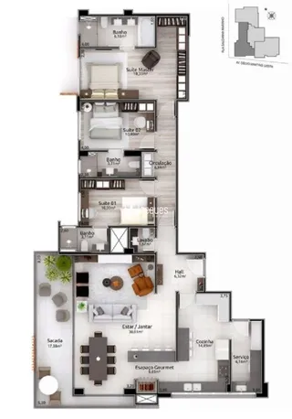 Apartamento com 3 dormitórios, foto 3