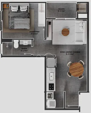 Apartamento com 1 dormitório, foto 3