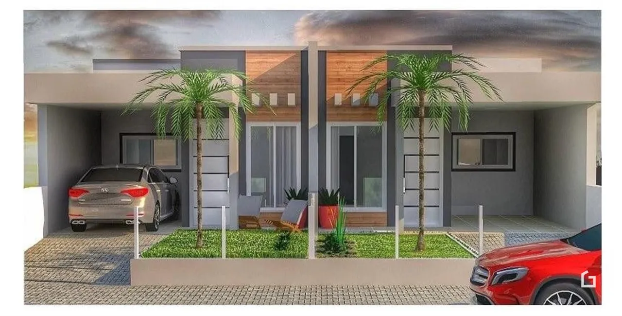 Fachada moderna de uma residência em Lajeado, Brasil.
