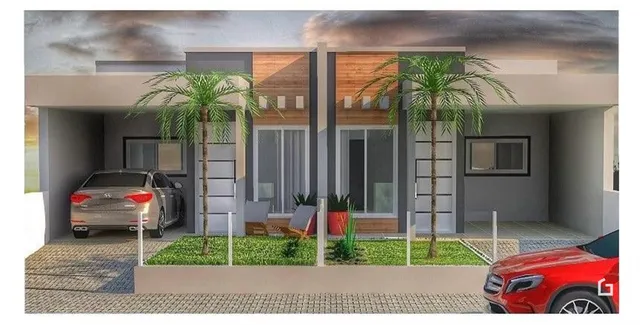 Fachada moderna de uma residência em Lajeado, Brasil.