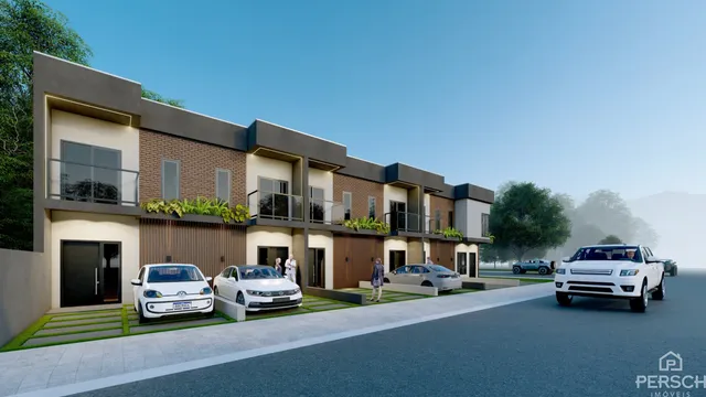 Fachada moderna de um conjunto residencial em Lajeado, Brasil.