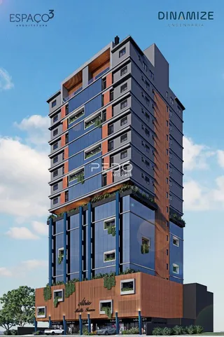 Fachada moderna de um edifício residencial em Lajeado, Brasil.