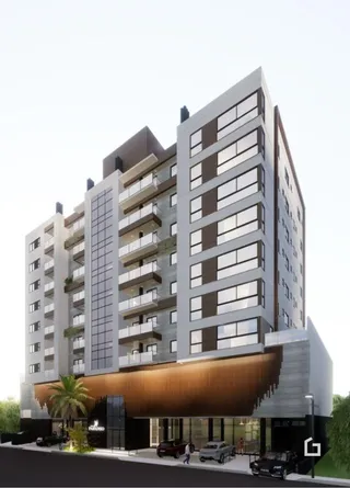 Fachada de um prédio residencial moderno em Lajeado.