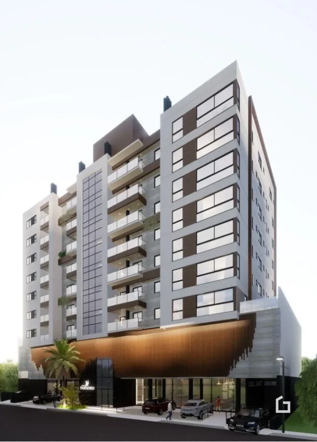 Fachada de um prédio residencial moderno em Lajeado.