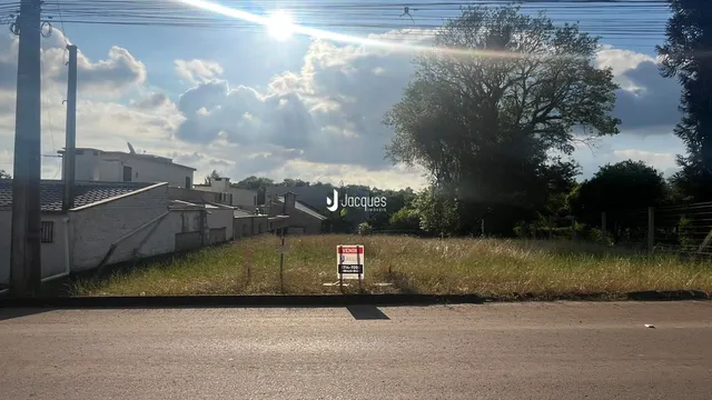 Vista externa de uma propriedade com vegetação e estrada no primeiro plano.