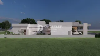 Fachada de uma residência moderna em Lajeado, Brasil.