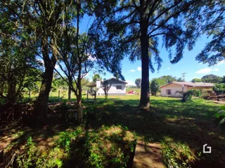 Vista externa de uma propriedade com vegetação densa