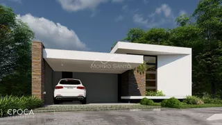Foto da fachada de uma casa moderna com detalhes em pedra em Lajeado, Brasil.