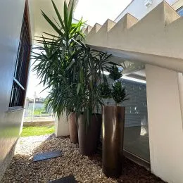 Vista da área externa com plantas em um imóvel em Lajeado, Brasil.