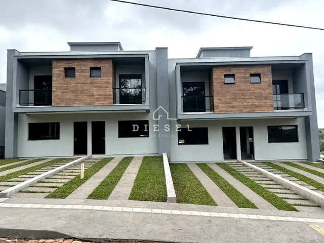 Foto da fachada de uma residência moderna em Lajeado.