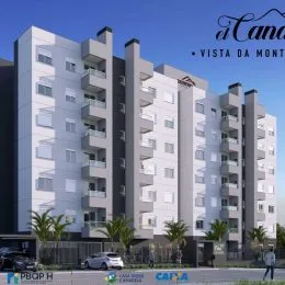 Fachada de um prédio residencial moderno em Lajeado, Brasil.
