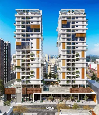 Fachada moderna de um prédio residencial em Lajeado, Brasil.