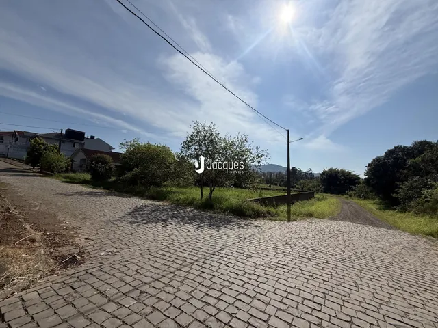 Vista da rua pavimentada e vegetação ao lado de uma propriedade em Lajeado.