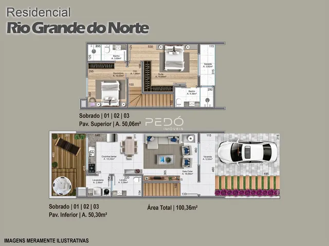 Planta baixa do sobrado em Lajeado, Rio Grande do Norte.
