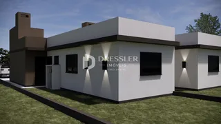 Fachada de uma casa moderna em Lajeado, Brasil.